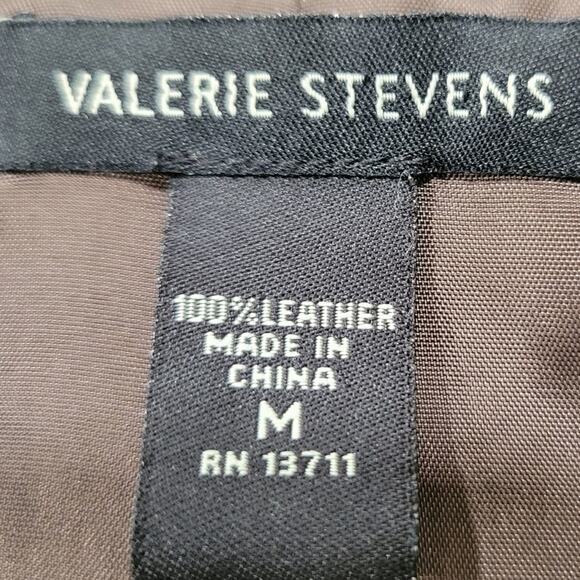 Valerie Stevens Leather Moto Jacket Size Medium - Picture 3 of 7